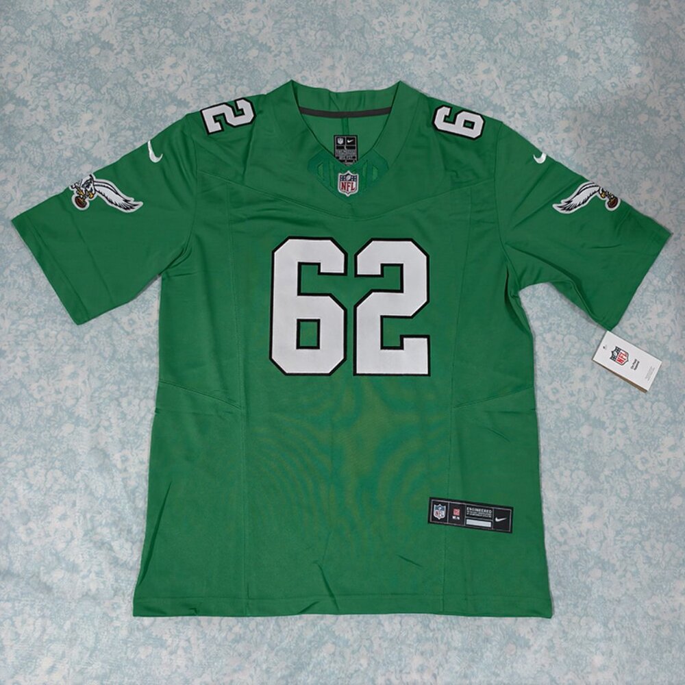 NFL Jason Kelce Kelly Green Philadelphia Eagles Jersey No.62